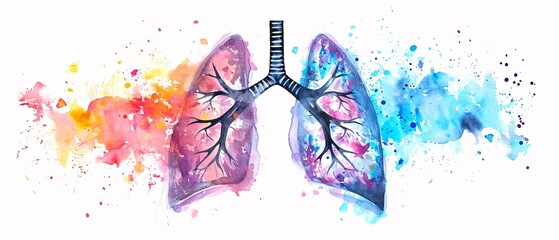 A colorful illustration of a human lung Generative AI