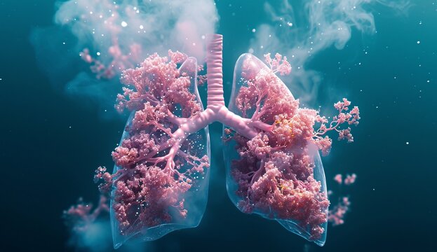 Pink Foggy Lungs Generative AI