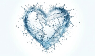 heart made of water background