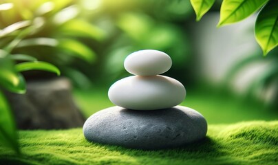 zen stones and leaves background
