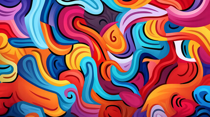 Obraz premium Abstract seamless doodle background, artistic background