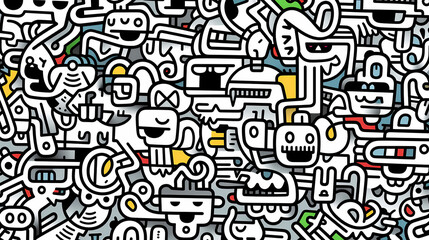 Abstract seamless doodle background, artistic background