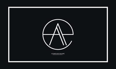 Alphabet Letters AE or EA Logo Monogram