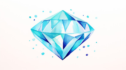The shape of the diamond in the dark water color, cartoon, hand drawing, animation 3D, vibrant, minimalist style. ai generated.