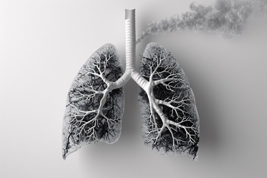 A detailed 3D model of a human lung Generative AI