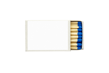 Matchbox isolated with blank label for text or image
