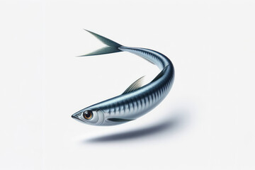 Naklejka premium Anchovy fish isolated on solid white background. ai generative