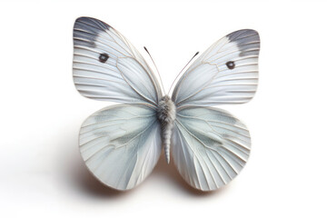 Fototapeta na wymiar Cabbage White Butterfly isolated on solid white background. ai generative
