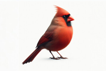 Cardinal bird isolated on solid white background. ai generative