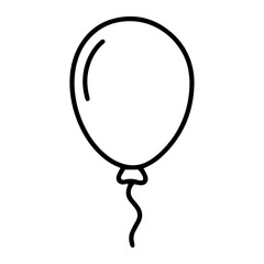 balloon doodle hand drawn line icon.