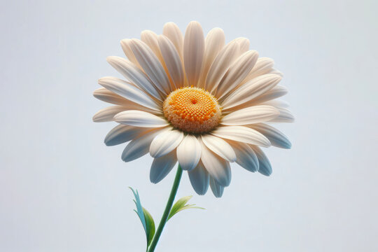 Daisy flower isolated on solid white background. ai generative