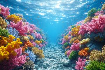 Beautiful Ornamental Fish in Beautiful Coral Reefs