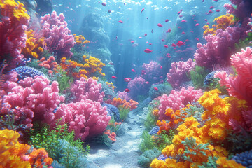 Obraz na płótnie Canvas Beautiful Ornamental Fish in Beautiful Coral Reefs