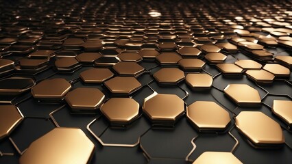Obraz premium abstract background made of cubes A hexagonal abstract metal background with light that looks realistic and detailed, 
