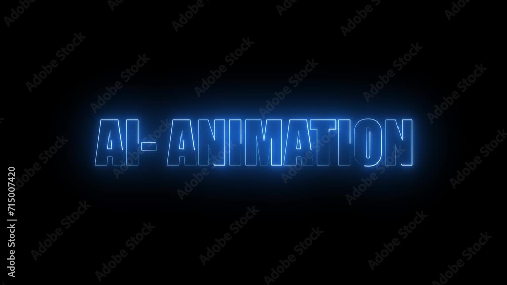 Aufkleber abstract neon text animation on neon rectangle frame background