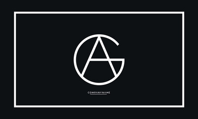 AG or GA Alphabet letters icon logo monogram