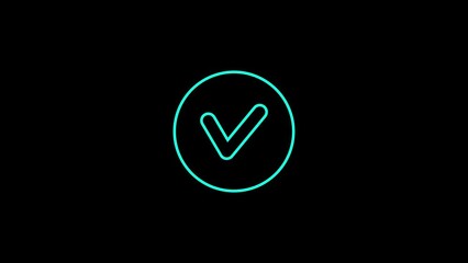 success checklist icon symbol footage animated video, looping tick icon simple animated video