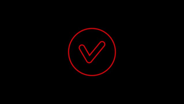 success checklist icon symbol footage animated video, looping tick icon simple animated video