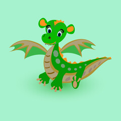 little green dragon - cartoon character
