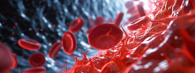 Blood Cells in Motion Generative AI - obrazy, fototapety, plakaty