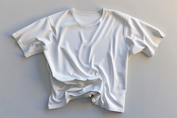 White T-shirt with a wrinkled neckline Generative AI
