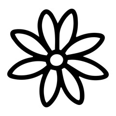 doodle Flower hand drawn line icon.