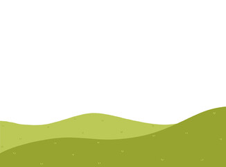 Obraz premium Nature green field. spring lawn hill, green grass fields landscape illustration. Field grass