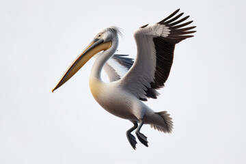 Pelican bird isolated on solid white background. ai generative