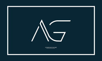 AG or GA Alphabet letters icon logo monogram