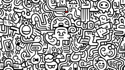 Abstract seamless doodle background, artistic background