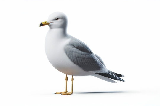 Seagull bird isolated on solid white background. ai generative