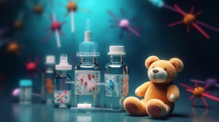 measles mumps ham rubella vaccination concept with syr Ai Generative - obrazy, fototapety, plakaty