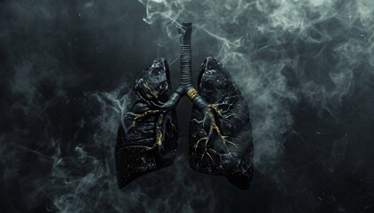 A close-up of a black and yellow lung Generative AI - obrazy, fototapety, plakaty
