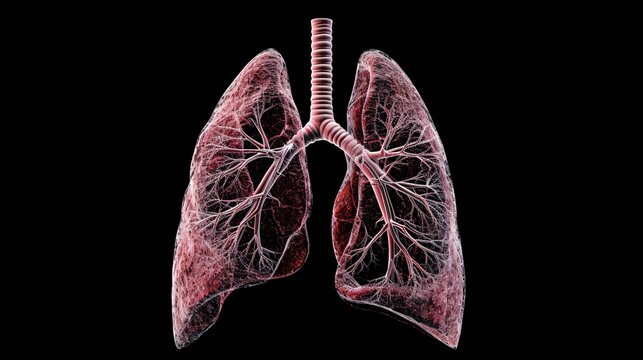 A detailed view of the human lungs Generative AI