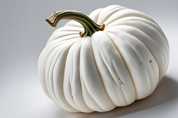 Albino Pumpkin in style White for seasonal Halloween Party autumn or Art and Craft Hobby or Product Display with Food Vegetable or Decoration with gold on Studio Background and beautiful clean Layout