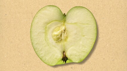 sliced apple fruit over paper - 715011090