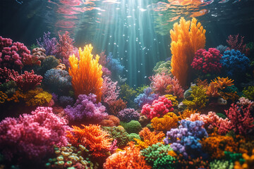 Fototapeta na wymiar Beautiful Ornamental Fish in Beautiful Coral Reefs