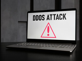 Ddos attack message is shown using the text