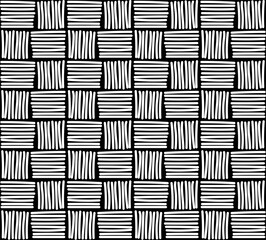 Vector seamless texture in the form of a geometric pattern of linear and perpendicular lines on a gray background - obrazy, fototapety, plakaty