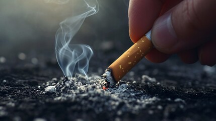 A hand smoking a cigarette Generative AI - obrazy, fototapety, plakaty