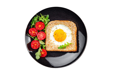 fried egg bread toast scrambled yolk protein delicious breakfast hearty food fresh delicious healthy eating cooking appetizer meal food snack on the table