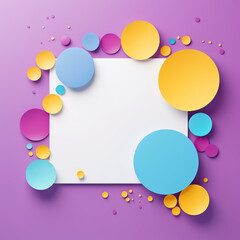 Colorful Abstract Geometric Background with 3D Circles and Whitespace