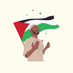 pray Palestine Islamic people design template 