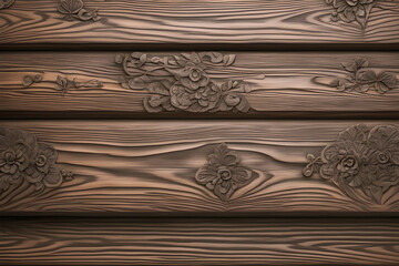 Wood Abstract floral ornament vintage deco craft like carving Carpenter Masterpiece Texture Pattern Background of Wooden chisel CHristmas Product Display of warm brown Natural Surface Design Style