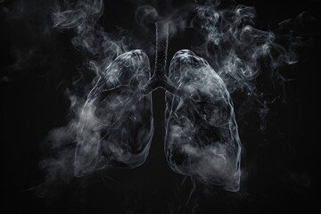 A Smoke-Filled Lung Generative AI - obrazy, fototapety, plakaty