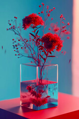 Abstract surrealistic future flowers composition, Generative AI