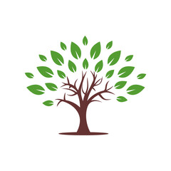 Stylized vector tree logo icon template