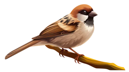 Kissenbezug A cute sparrow, isolated, white background © Creative Canvas