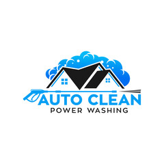 vector graphic of pressure power wash spray logo design template design