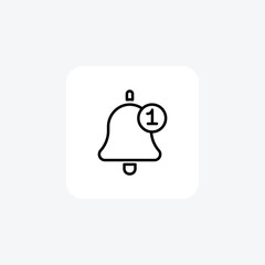 Notifications black outline icon , vector, pixel perfect, illustrator file